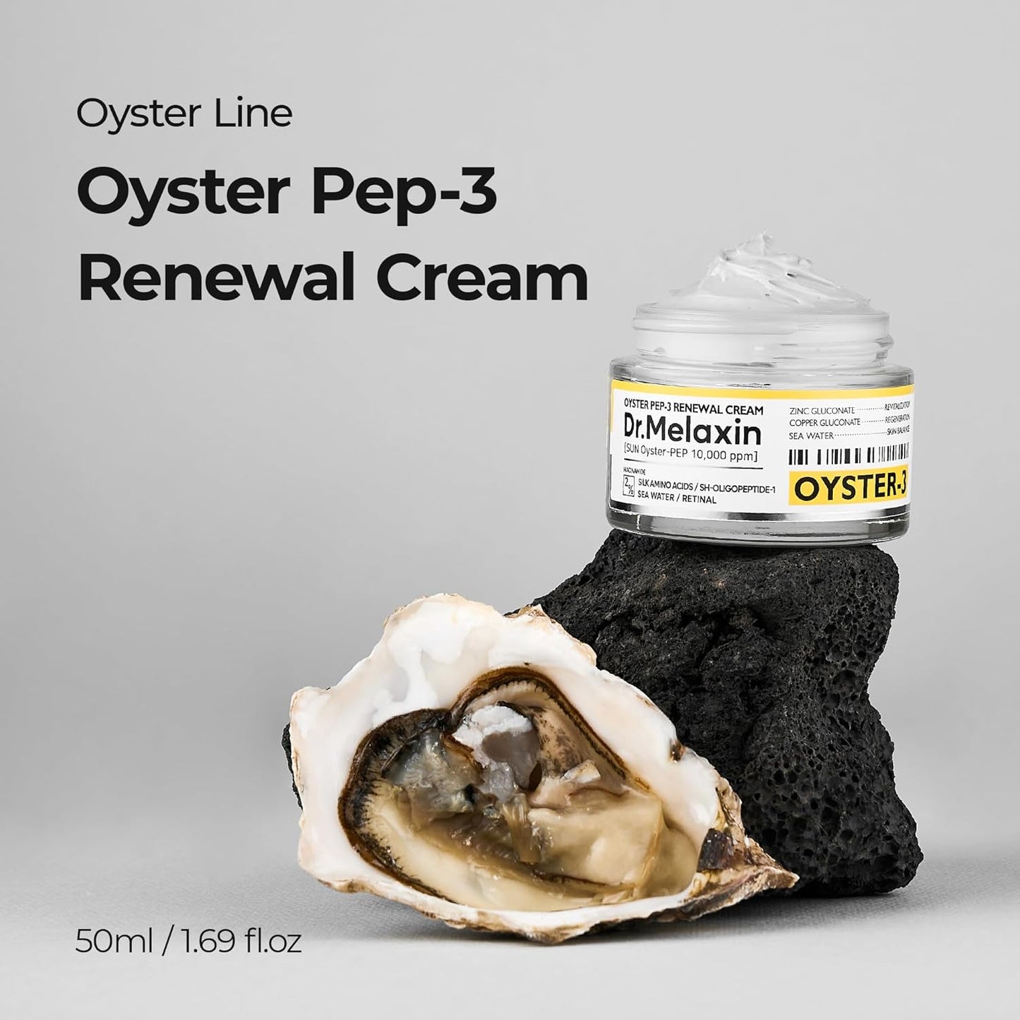 Oyster Pep3 Renewal Cream | Daily Anti-Aging Face Moisturizer, Skin Elasticity & Reduce Wrinkle, 50ml,1.69 fl oz.