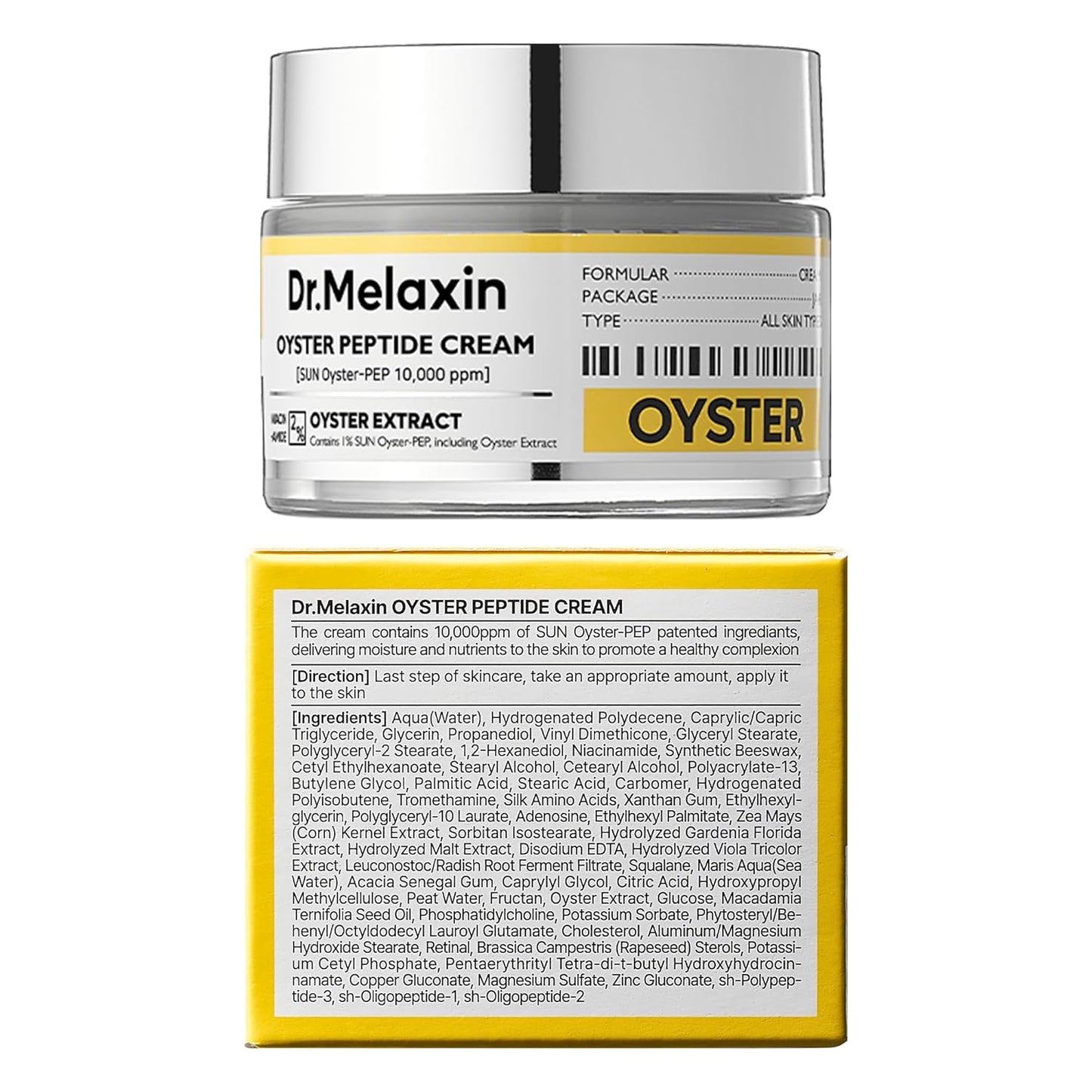 Oyster Pep3 Renewal Cream | Daily Anti-Aging Face Moisturizer, Skin Elasticity & Reduce Wrinkle, 50ml,1.69 fl oz.