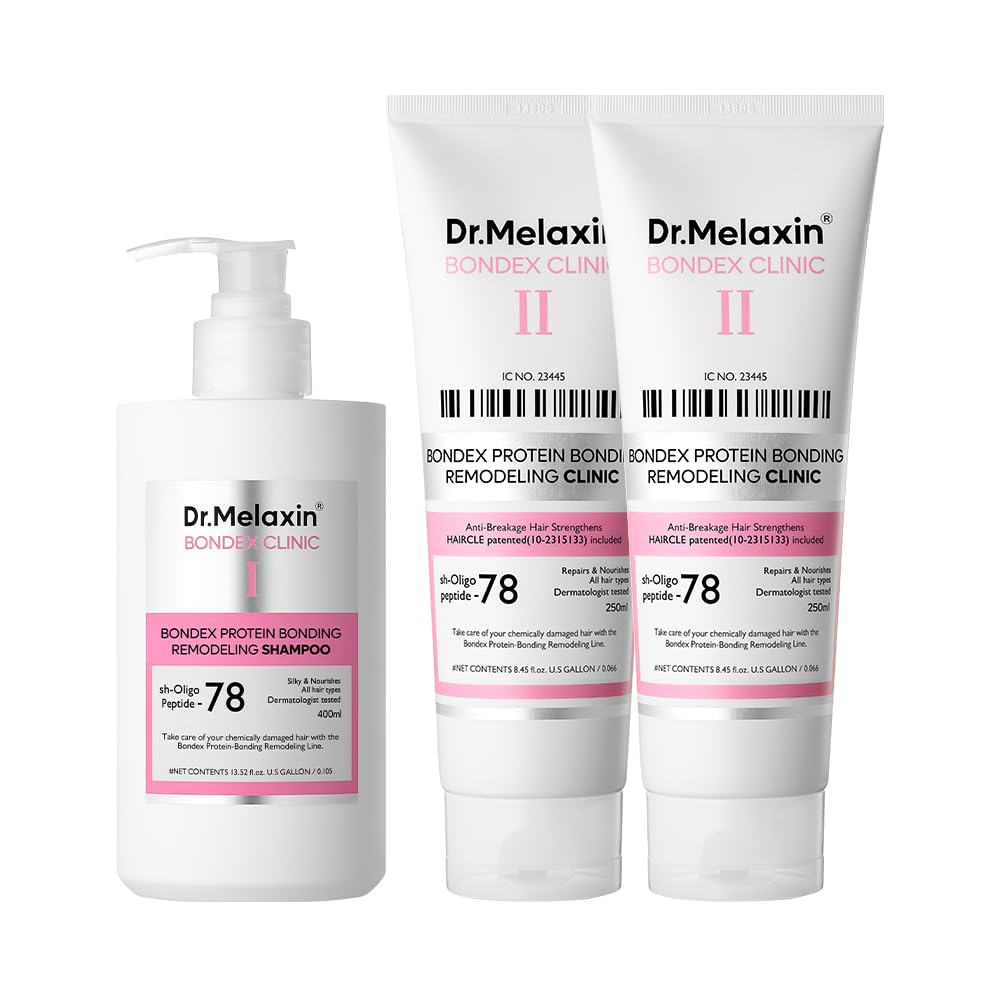 Bondex Protein Bonding Remodeling Conditioner 2ea+Shampoo 1ea | Hair Clinic for Shiny Hair | Strengthening Keratin & Peptides Bonder | Repair & Restore Strength of Dry, Damaged Hair
