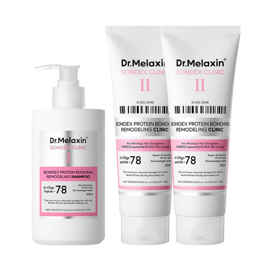 Bondex Protein Bonding Remodeling Conditioner 2ea+Shampoo 1ea | Hair Clinic for Shiny Hair | Strengthening Keratin & Peptides Bonder | Repair & Restore Strength of Dry, Damaged Hair
