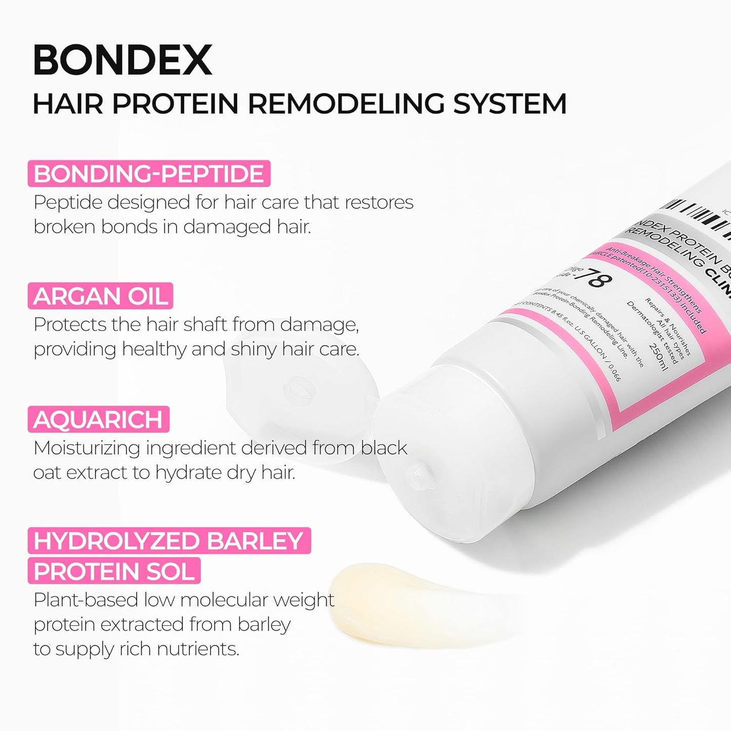 Bondex Protein Bonding Remodeling Conditioner+Shampoo | Hair Clinic for Shiny Hair | Strengthening Keratin & Peptides Bonder | Repair & Restore Strength of Dry, Damaged Hair