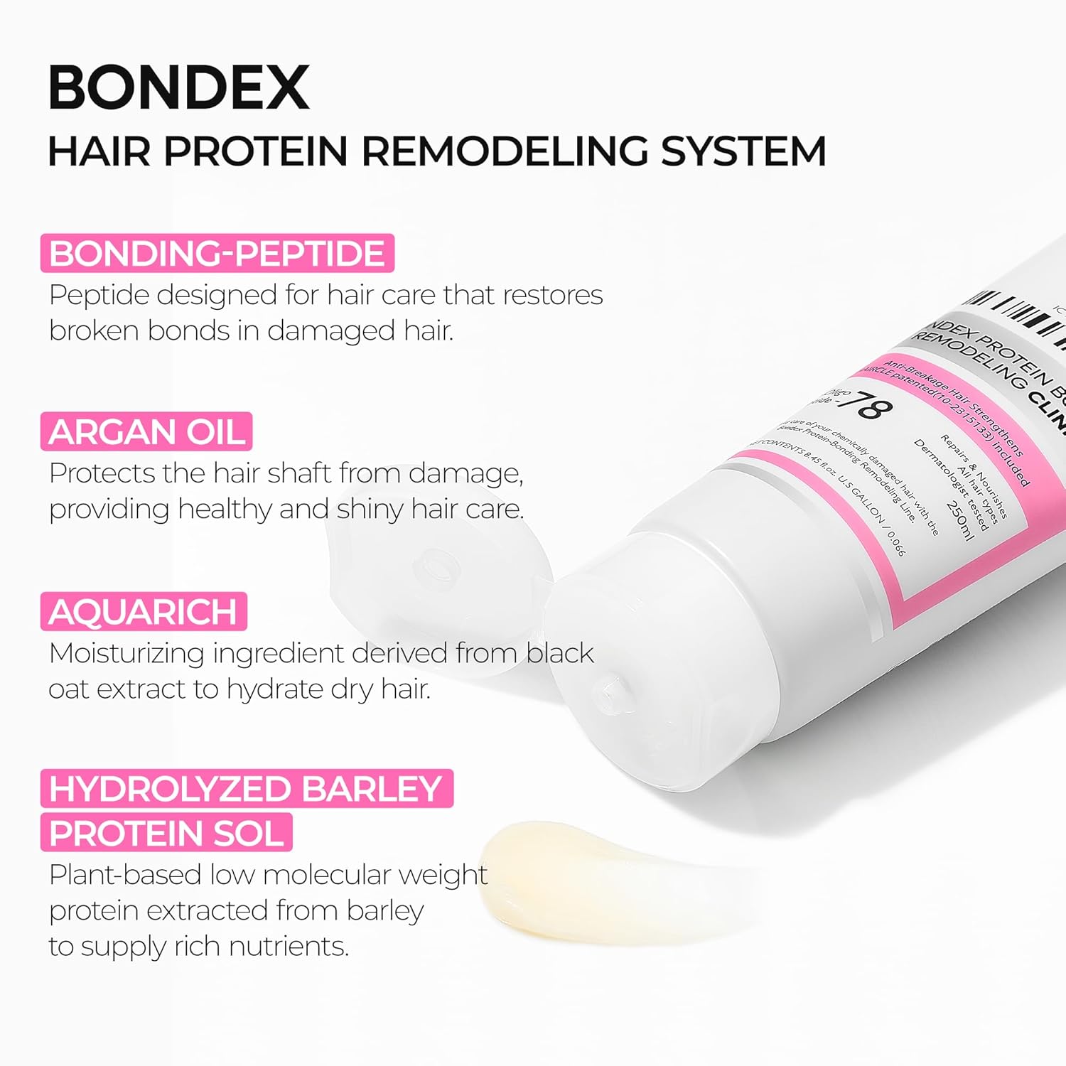 Bondex Protein Bonding Remodeling Conditioner+Shampoo | Hair Clinic for Shiny Hair | Strengthening Keratin & Peptides Bonder | Repair & Restore Strength of Dry, Damaged Hair