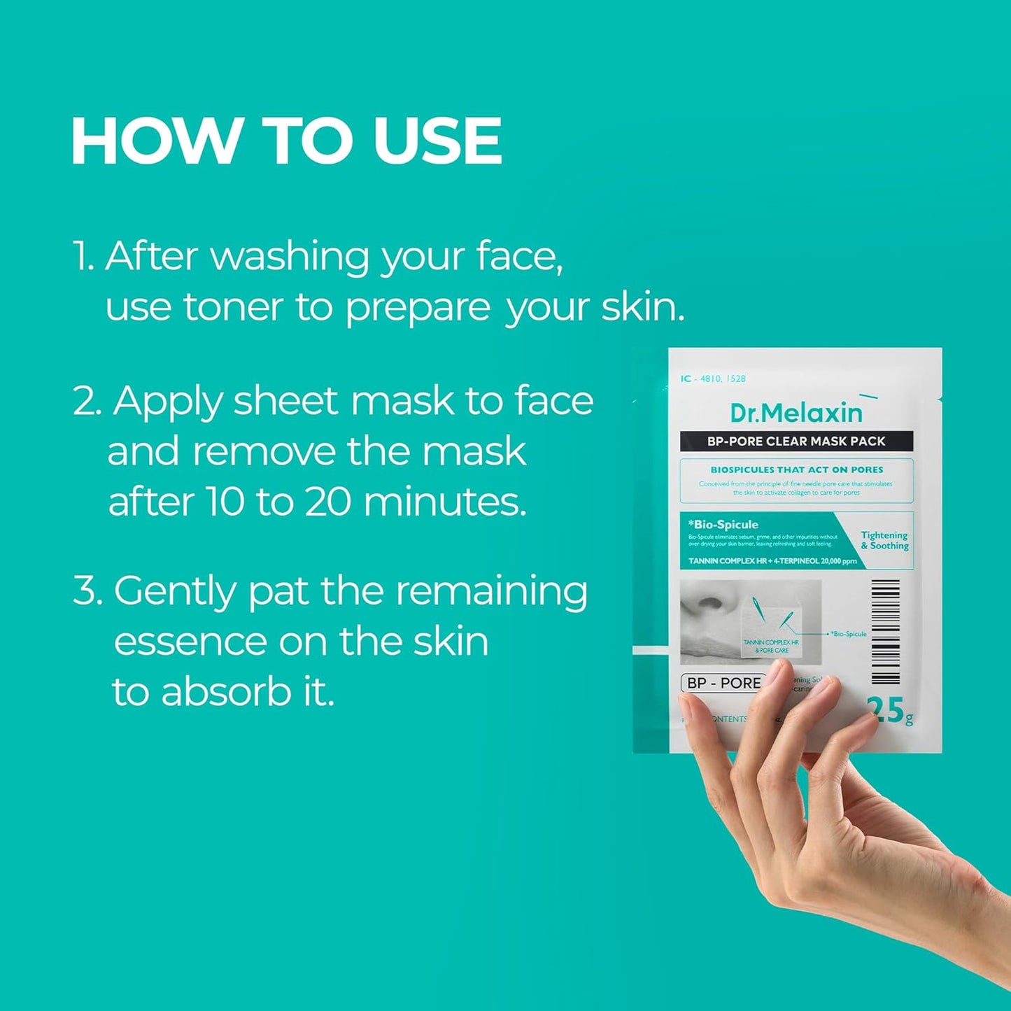 BP Pore Clear Facial Mask for Pore Minimizing, Elasticity Improvement, 5ea