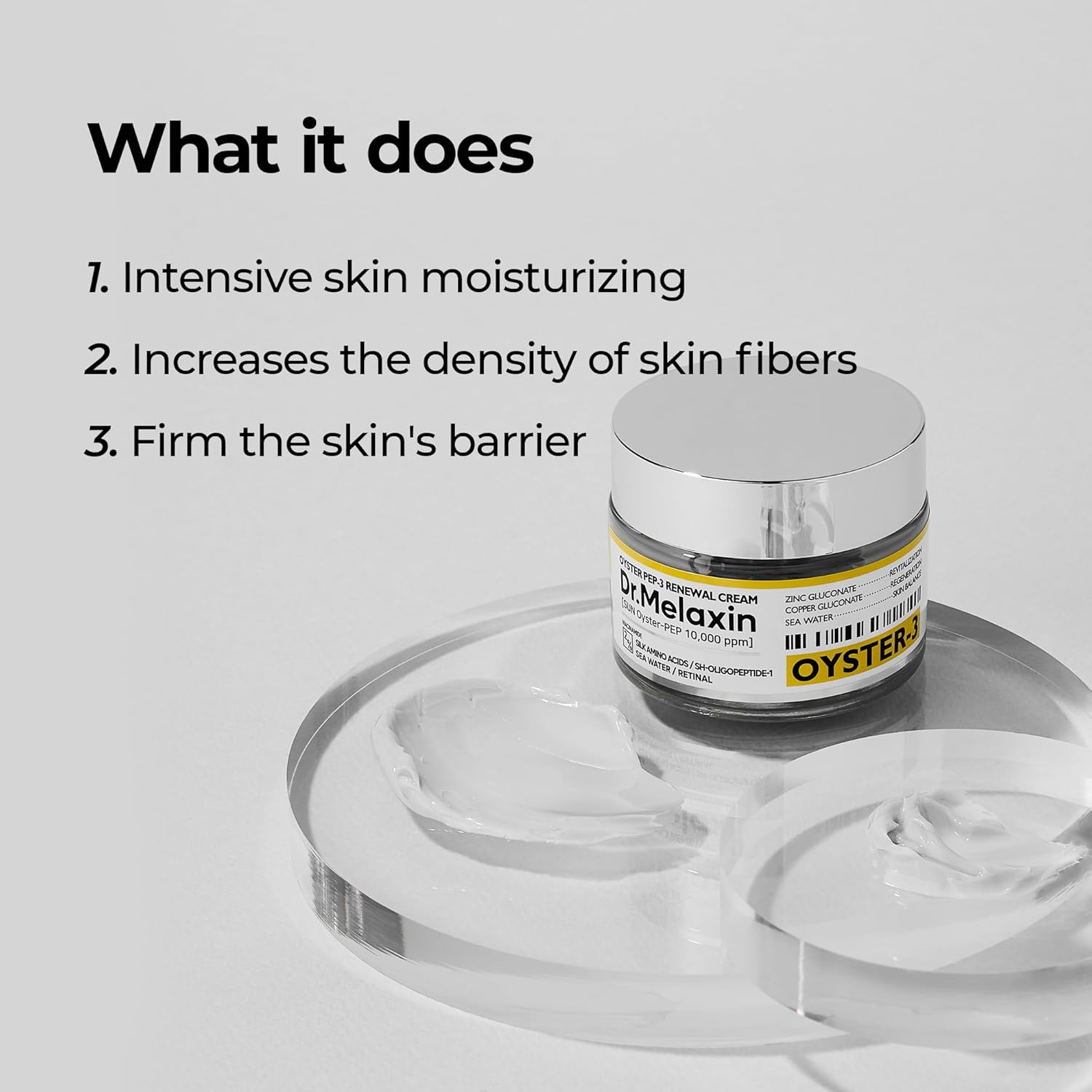 Oyster Pep3 Renewal Cream | Daily Anti-Aging Face Moisturizer, Skin Elasticity & Reduce Wrinkle, 50ml,1.69 fl oz.