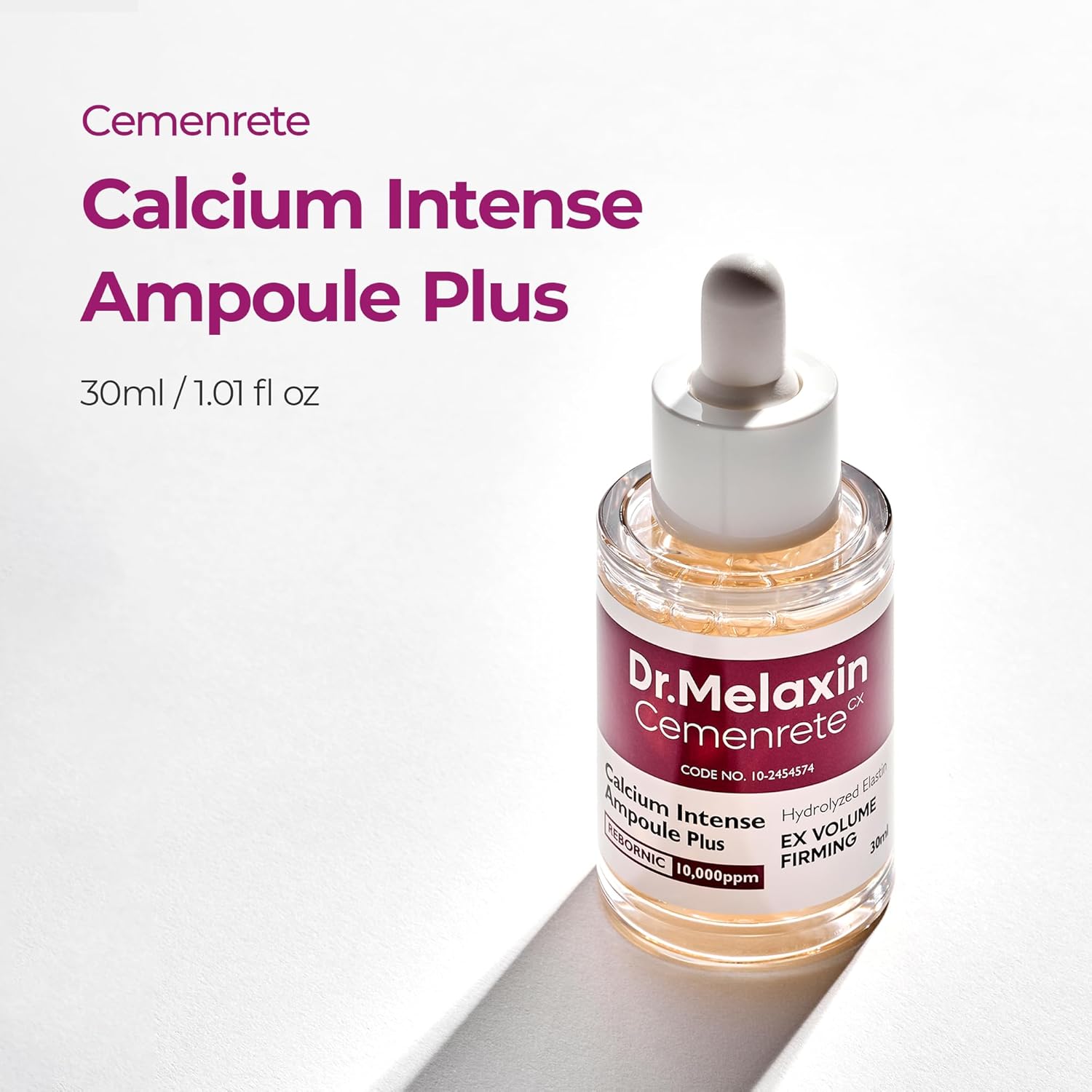 Cemenrete Calcium Ampoule Plus with Adenosine and Niacinamide for Sagging Under Eye Skin, Dark Circles, Fine Lines &Eye Bags 1.01fl.oz.