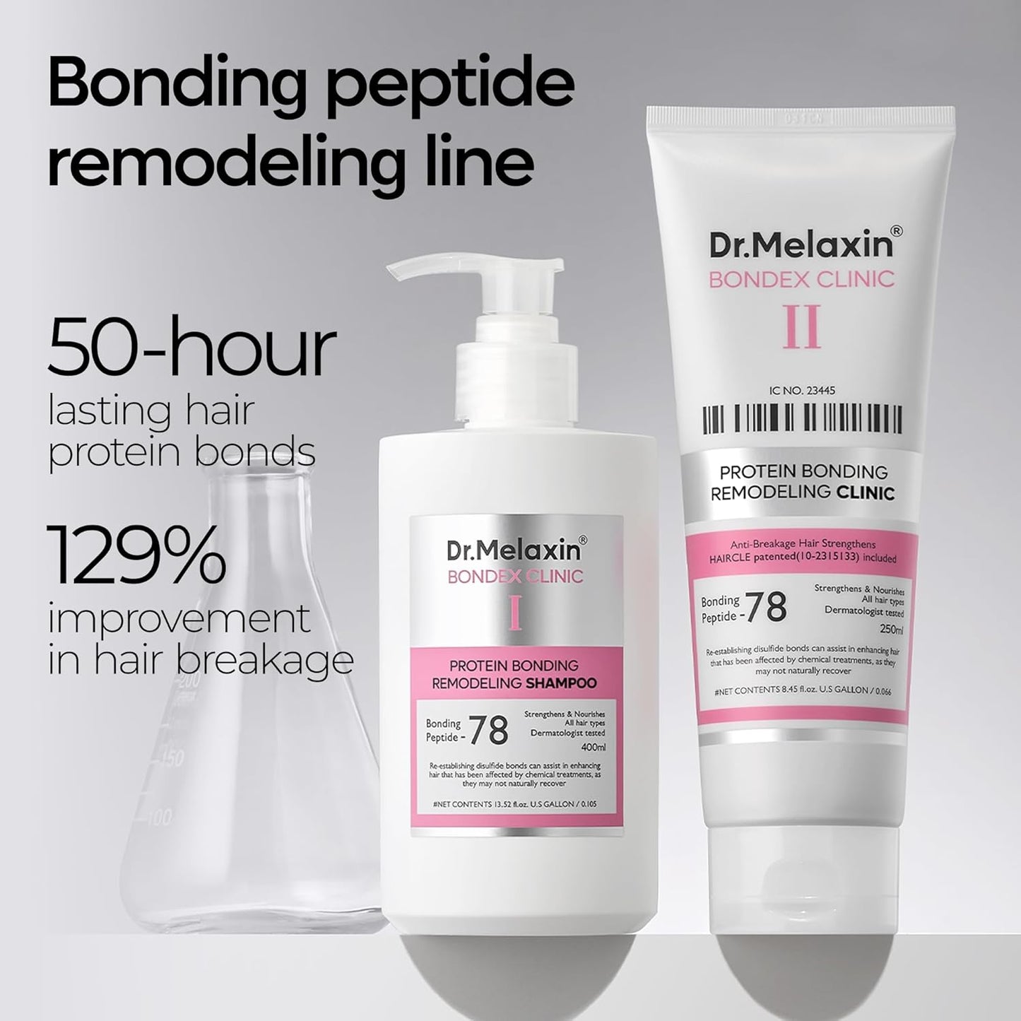 Bondex Protein Bonding Remodeling Conditioner 2ea+Shampoo 1ea | Hair Clinic for Shiny Hair | Strengthening Keratin & Peptides Bonder | Repair & Restore Strength of Dry, Damaged Hair