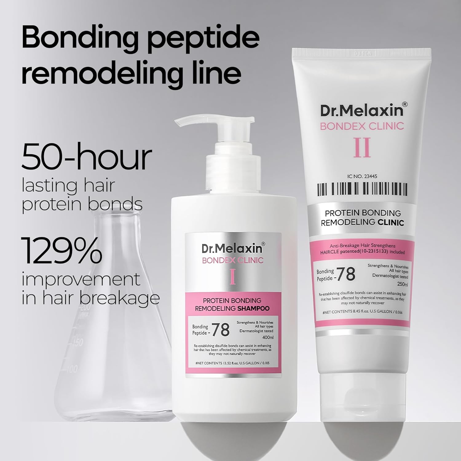 Bondex Protein Bonding Remodeling Conditioner+Shampoo | Hair Clinic for Shiny Hair | Strengthening Keratin & Peptides Bonder | Repair & Restore Strength of Dry, Damaged Hair