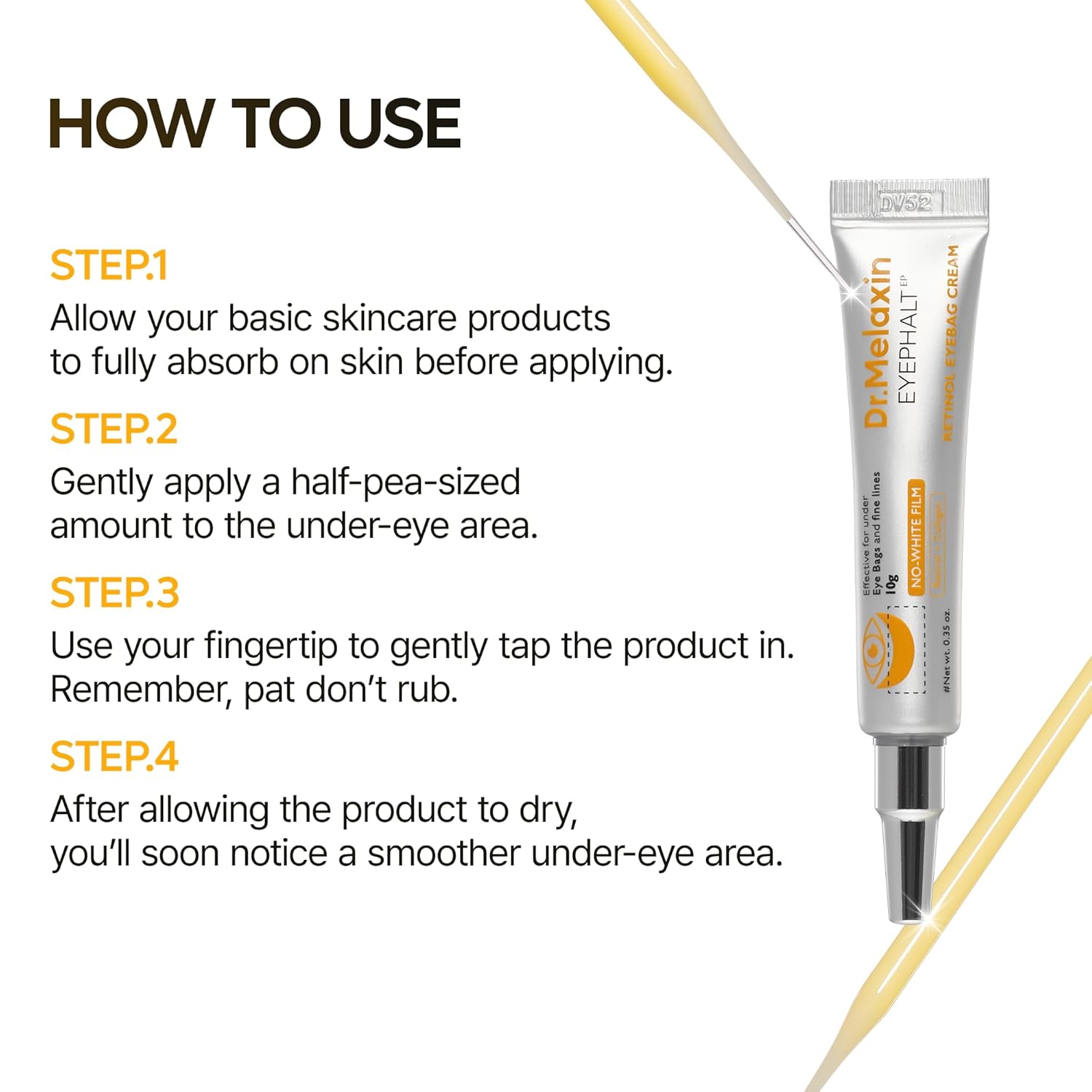 Retinol Eyebag Cream for Puffiness, Dark Circles & Fine Lines, Wrinkle, EGF Anti-Aging Under Eye Moisturizer with Niacinamide&Ceramide Makeup friendly korean skin care